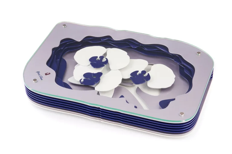 Orchid Challah Tray · Metallic Gray & Blue Violet by Yossi Shua